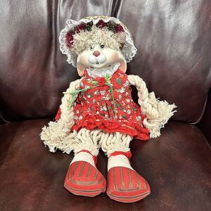 House of Lloyd Flossie Christmas Doll‎ Figurine 14.5" Shelf Sitter Dress Plush